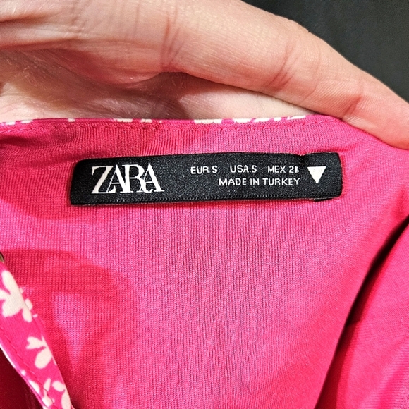 Zara Floral Pink Bodysuit Size Small Adjust Straps Summer Concert - Picture 4 of 4